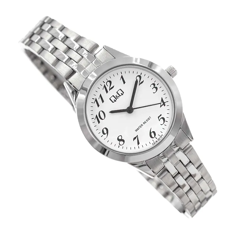 Q&Q Numeric White Dial Silver-tone Ladies Watch- C01A-001PY